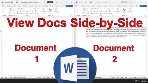 how to view two documents side by side in windows 10