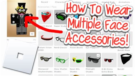 how to wear more than one face accessory on roblox computer