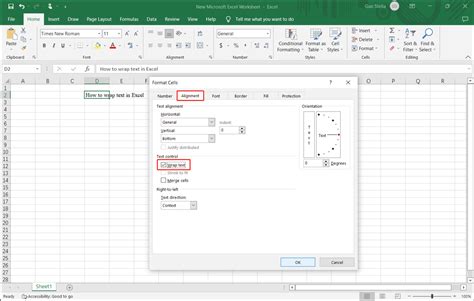 how to wrap text in excel android