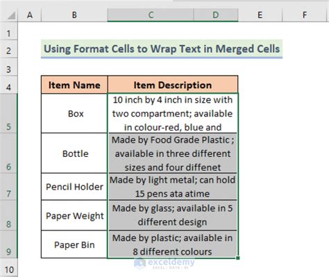 how to wrap text in multiple cells in excel