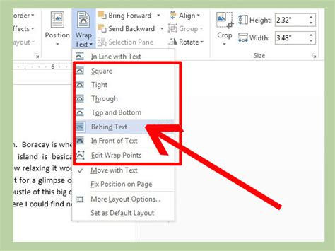 how to wrap text next to picture in word
