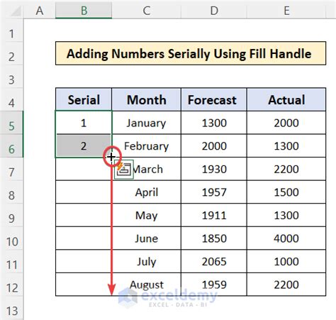 how to write 1 2 3 automatically in excel