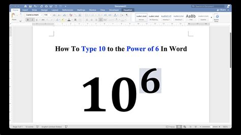 how to write 10 to the power of 5 in word