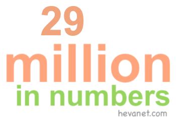 how to write 29 million in numbers