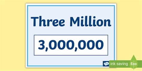 how to write 3 million