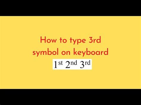how to write 3rd on keyboard
