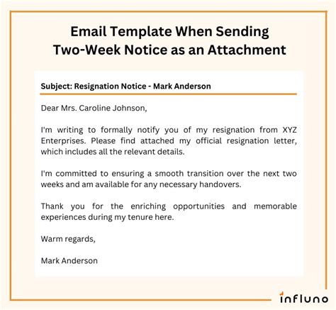 how to write a 2 week notice email example