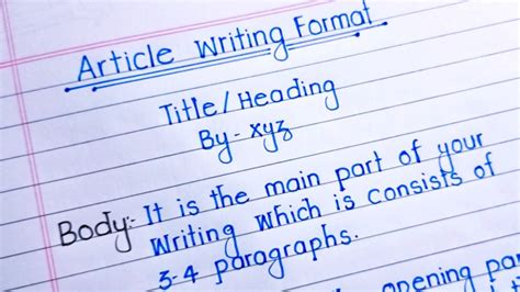 how to write a article writing in english