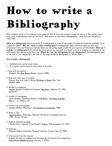 how to write a bibliography for an essay