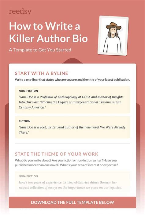 how to write a biography about an author