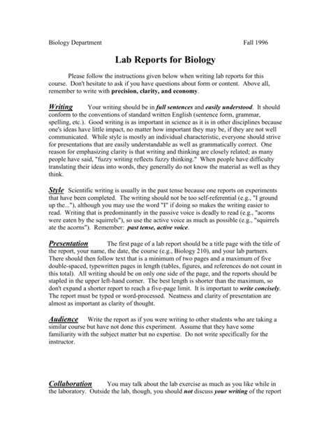 how to write a biology lab report introduction