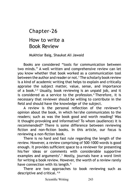 how to write a book review pdf