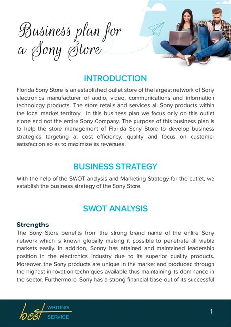 how to write a business plan example pdf