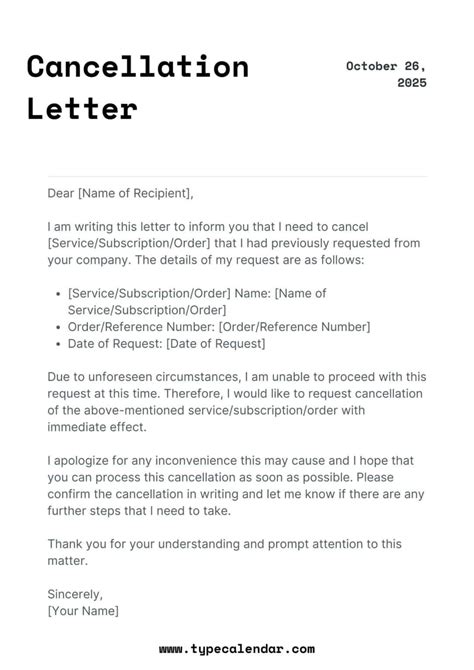 how to write a cancellation email sample