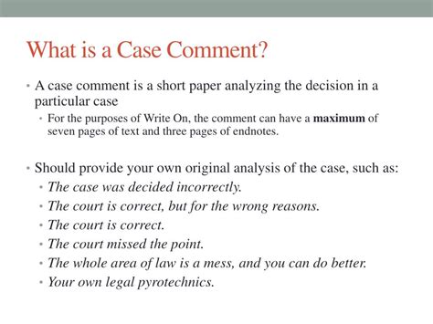 how to write a case comment