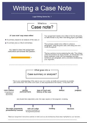 how to write a case note law school