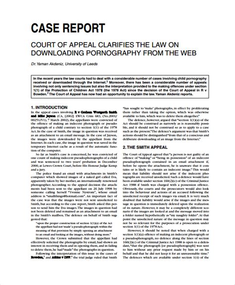how to write a case report sample