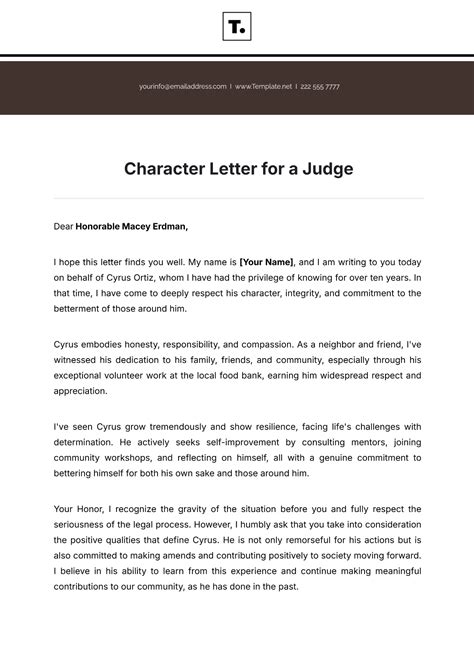 how to write a character letter to a judge for a friend examples