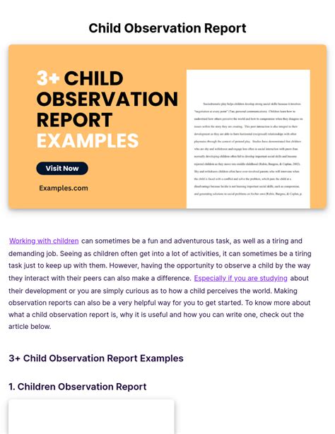 how to write a child observation report