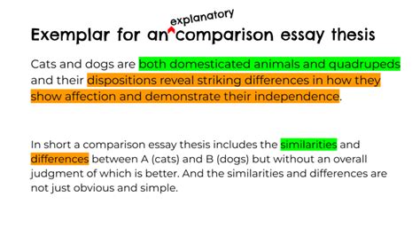 how to write a comparison thesis statement