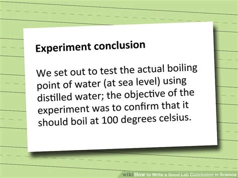 how to write a conclusion for a scientific experiment