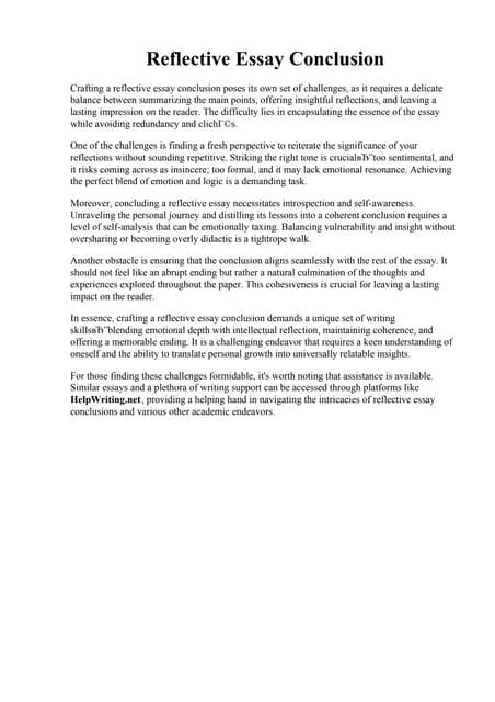 how to write a conclusion in a reflective essay
