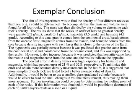 how to write a conclusion paragraph for a science experiment