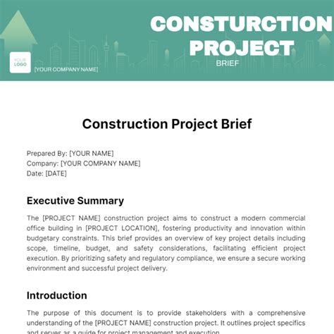 how to write a construction project brief
