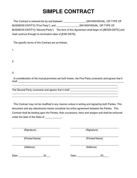 how to write a contract example