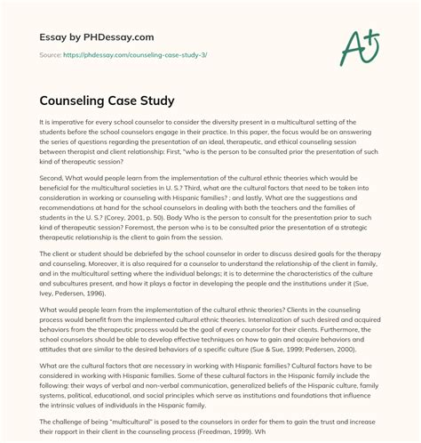 how to write a counselling client case study