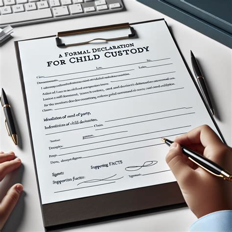 how to write a custody declaration