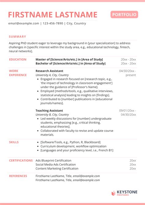 how to write a cv after phd