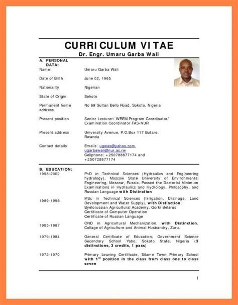 how to write a cv examples in nigeria
