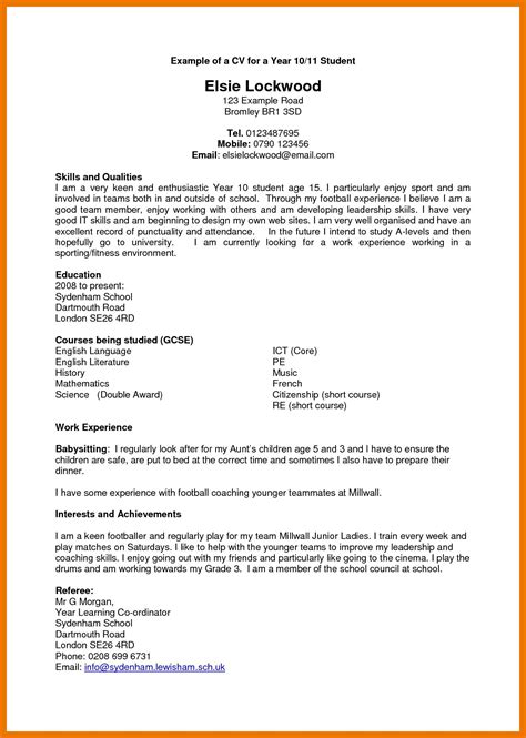 how to write a cv for a grade 11 learner
