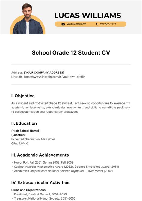 how to write a cv for a grade 12 learner