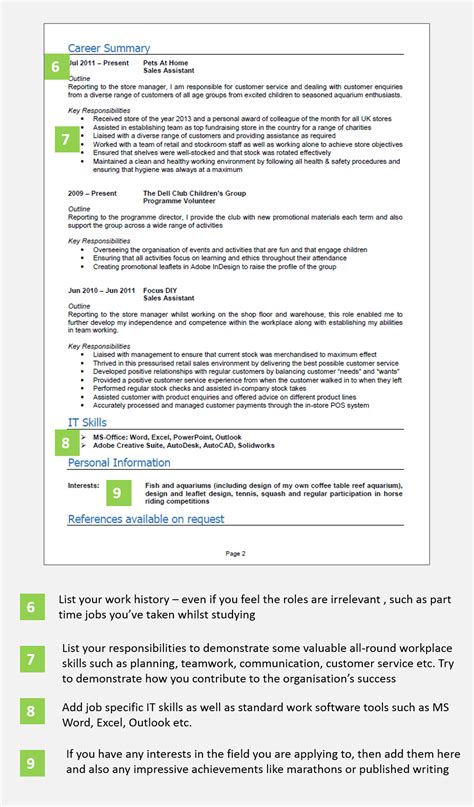 how to write a cv for a school leaver