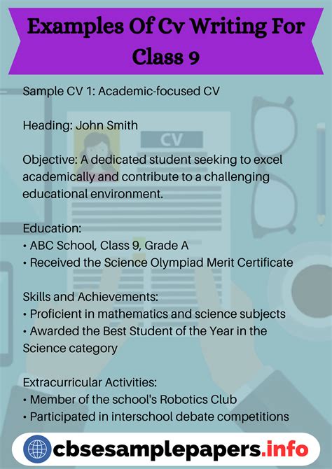 how to write a cv for class 9