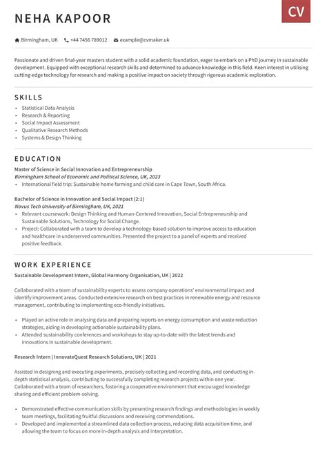 how to write a cv for phd applications