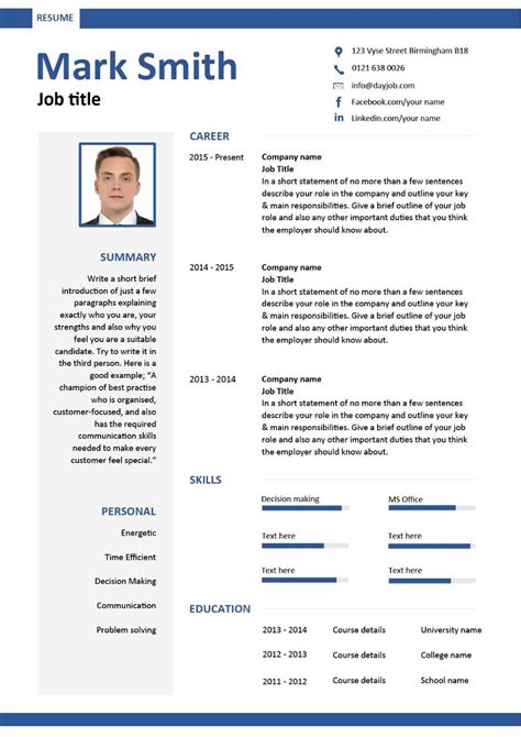 how to write a cv in european format