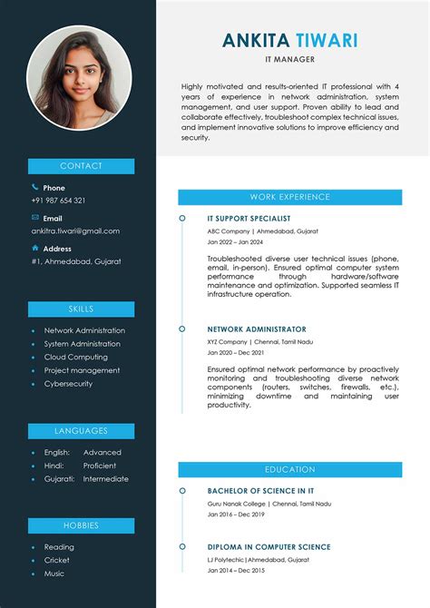 how to write a cv in ms word