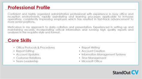 how to write a cv profile about yourself