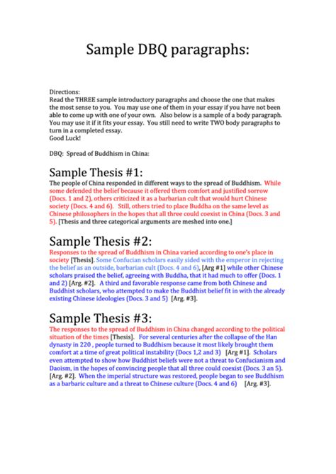 how to write a dbq thesis template