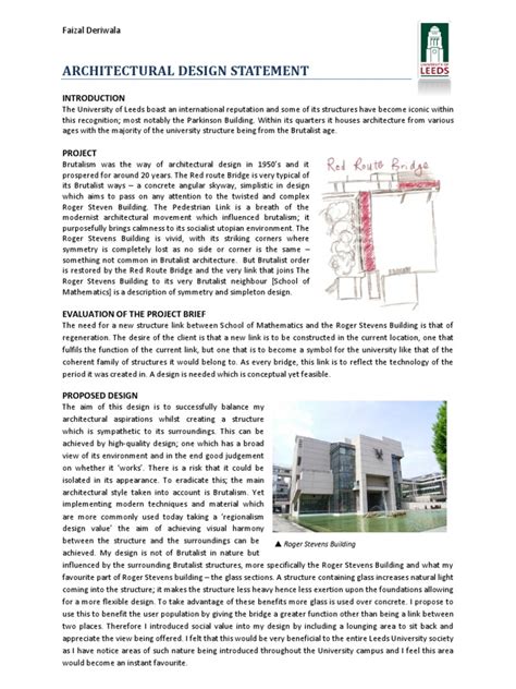 how to write a design statement architecture