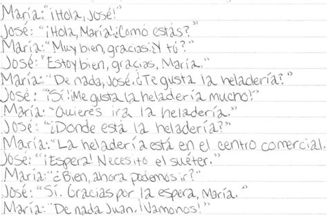 how to write a dialogue in spanish
