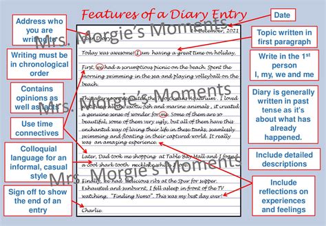 how to write a diary entry grade 10
