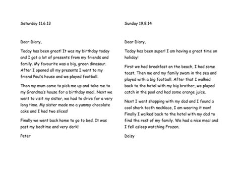 how to write a diary entry igcse