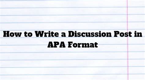 how to write a discussion board post in apa format