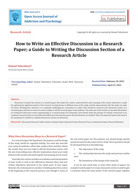 how to write a discussion example in research