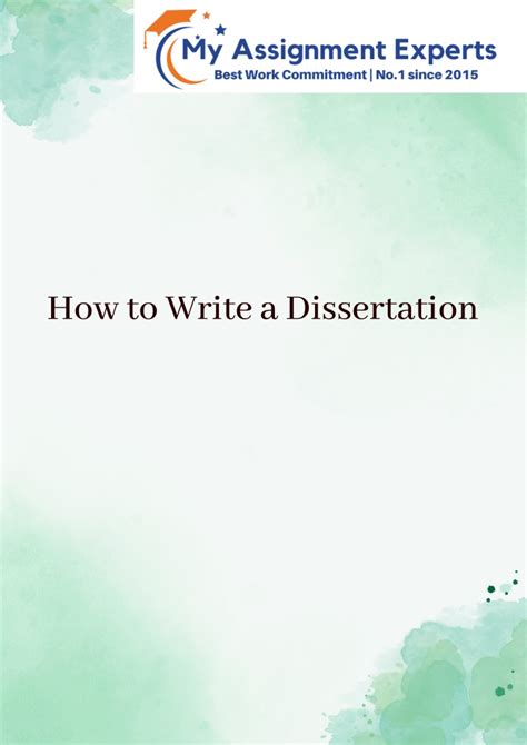 how to write a dissertation presentation