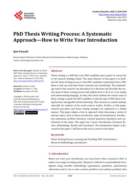 how to write a doctoral thesis